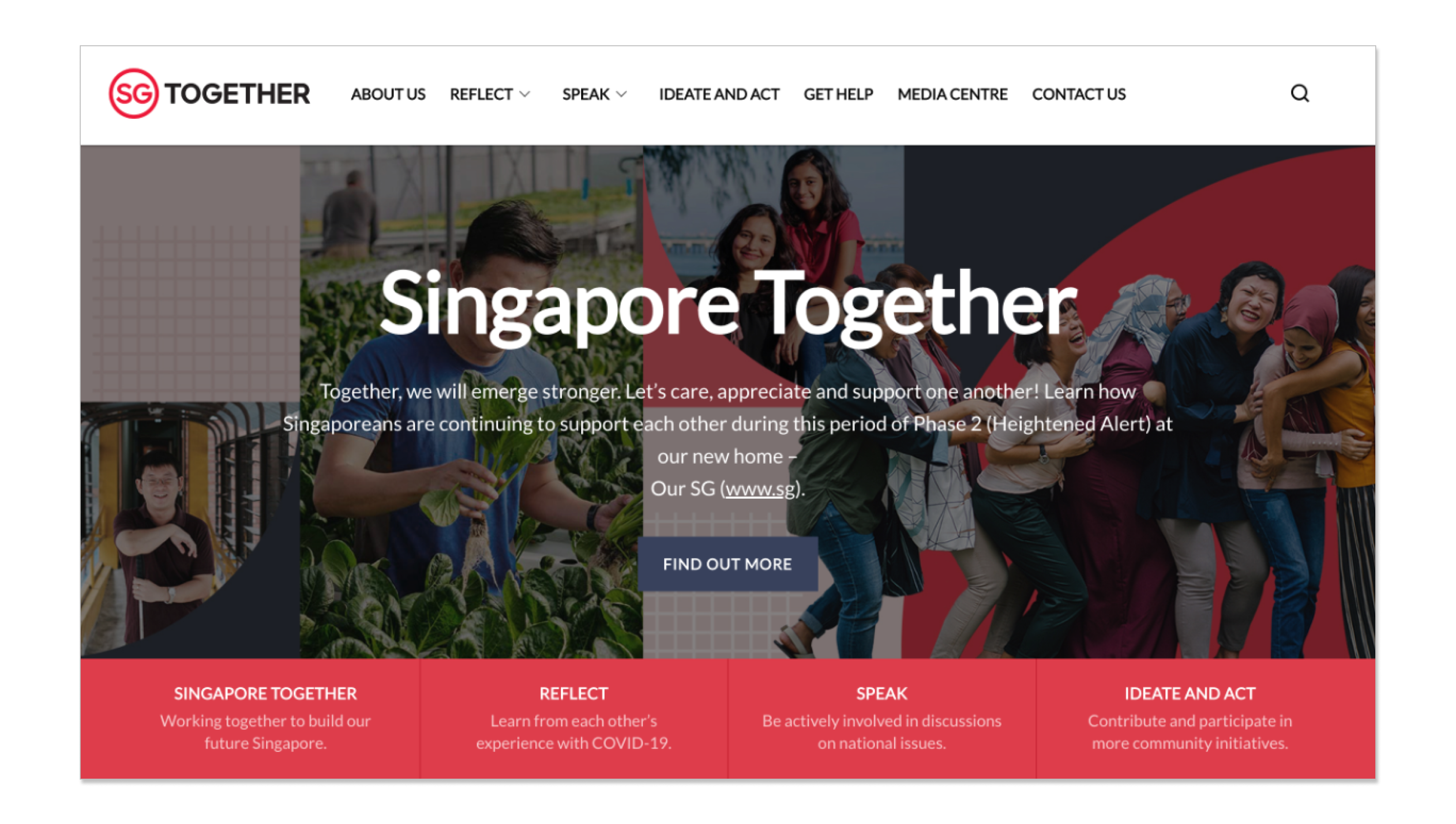 Example of Singapore Together's website